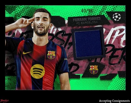 Ferran Torres 2025 Topps UEFA Club Superstar Green Foil /99