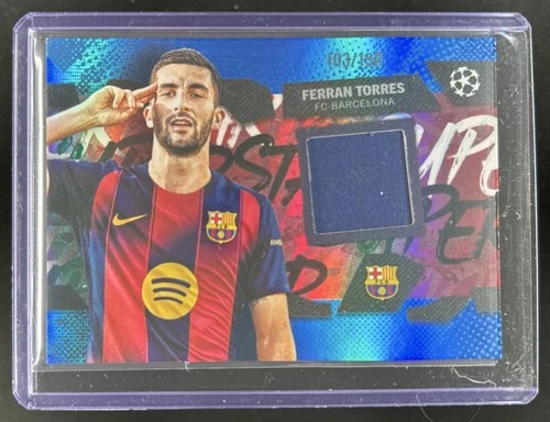 Ferran Torres 2025 Topps UEFA Jersey Blue Foil /150