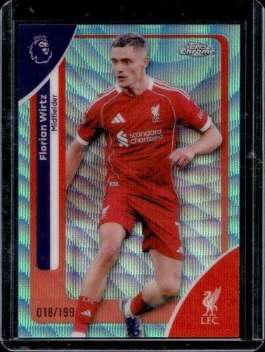 Florian Wirtz 2026 Topps Chrome Aqua Wave /199