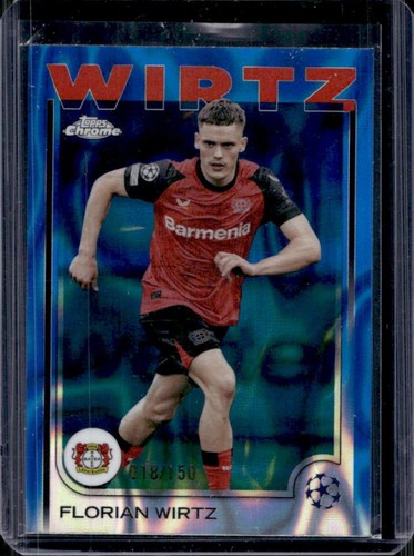 Florian Wirtz 2024 Topps Chrome Blue Lava Refractor /150