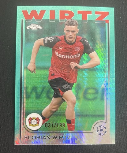 Florian Wirtz 2024 Topps Chrome Blue Refractor