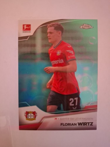 Florian Wirtz 2022 Topps Chrome Bundesliga Aqua Bubble Refractor /275