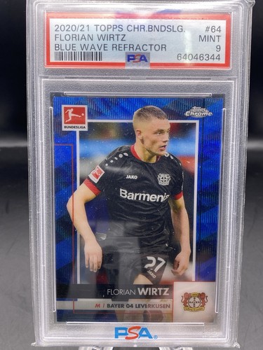 Florian Wirtz 2020 Topps Chrome Bundesliga Blue Wave Refractor /150