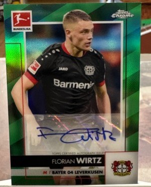 Florian Wirtz 2020 Topps Chrome Bundesliga Green Refractor /99