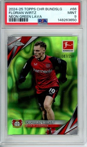 Florian Wirtz 2024 Topps Chrome Bundesliga Verde Fluo Lava /250