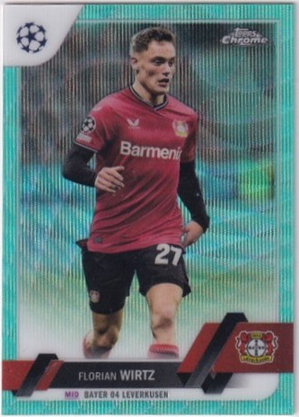Florian Wirtz 2023 Topps Chrome Champions League Aqua Wave /199