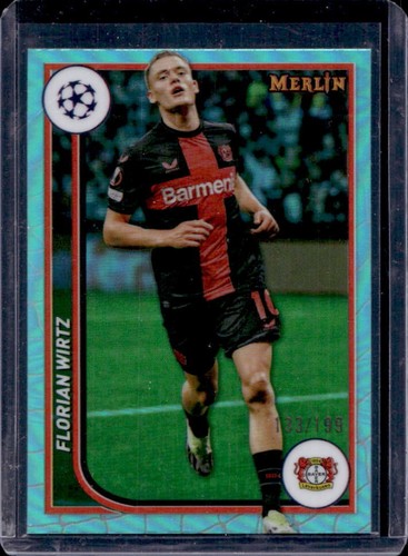 Florian Wirtz 2023 Topps Chrome Merlin Aqua Refractor /199