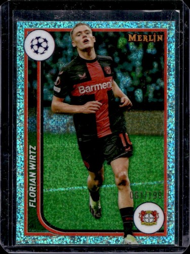 Florian Wirtz 2024 Topps Chrome Merlin Aqua Speckle Refractor /199