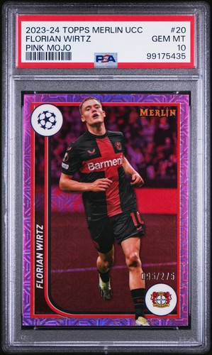Florian Wirtz 2023 Topps Chrome Merlin Chrome Pink Mojo Refractor /275
