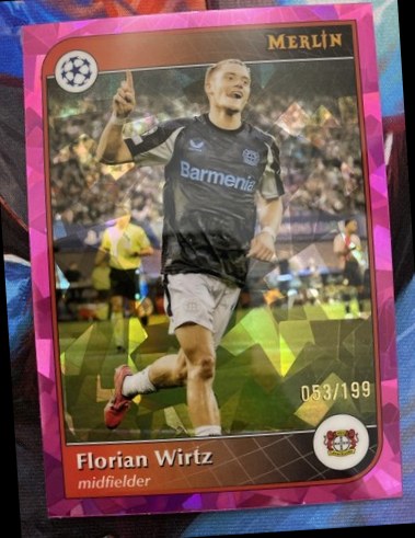 Florian Wirtz 2024 Topps Chrome Merlin Pink Atomic Refractor /199