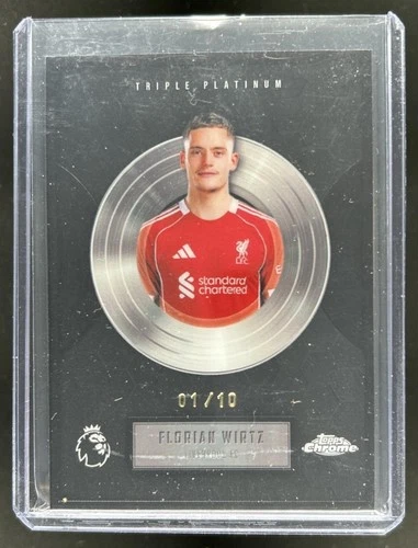 Florian Wirtz 2026 Topps Chrome Nero Acciaio inossidabile /10