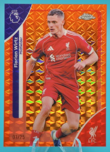 Florian Wirtz 2025 Topps Chrome Orange Geometric Refractor /25
