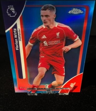 Florian Wirtz 2025 Topps Chrome Premier League Blue /150