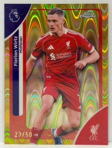 Florian Wirtz 2026 Topps Chrome Premier League Gold 23/50