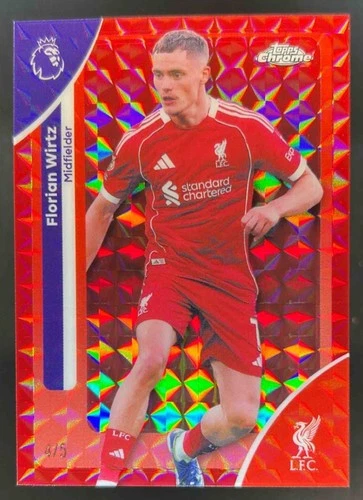 Florian Wirtz 2026 Topps Chrome Red Geometric Refractor /5