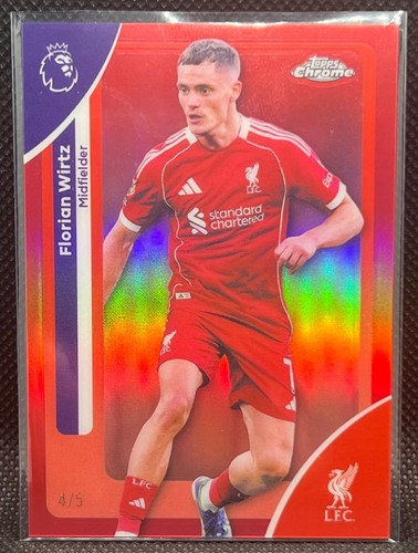 Florian Wirtz 2026 Topps Chrome Red Refractor /5