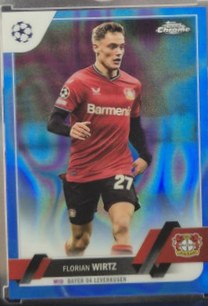 Florian Wirtz 2022 Topps Chrome UEFA Blue Lava