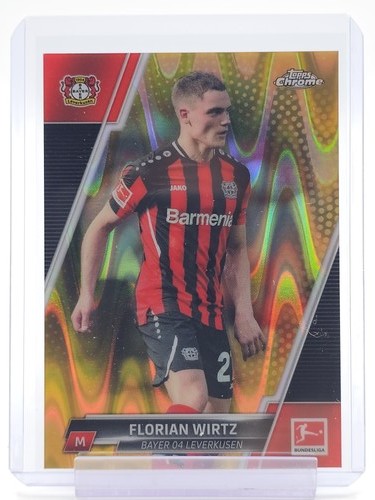 Florian Wirtz 2021 Topps Cromo Bundesliga Gold Raywave