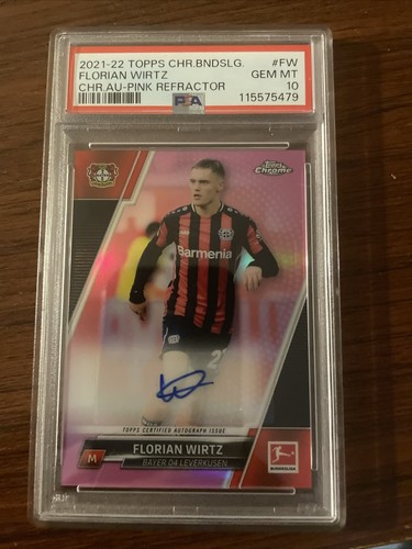 Florian Wirtz 2021 Topps Cromo Bundesliga Rosa Refractor