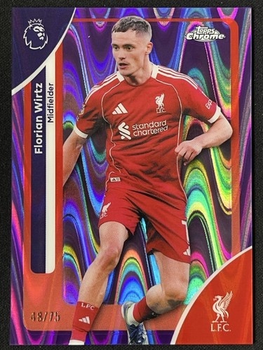 Florian Wirtz 2025 Topps Cromo Premier League Púrpura RayWave /75