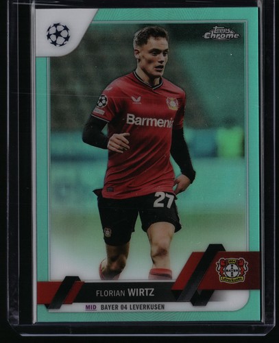 Florian Wirtz 2022 Topps Cromo UEFA Aqua Refractor /199