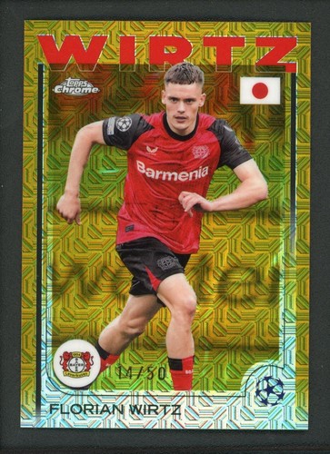 Florian Wirtz 2025 Topps Cromo UEFA Champions League Mojo Oro /50