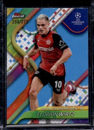 Florian Wirtz 2024 Topps Finest Sky Blue Refractor /275