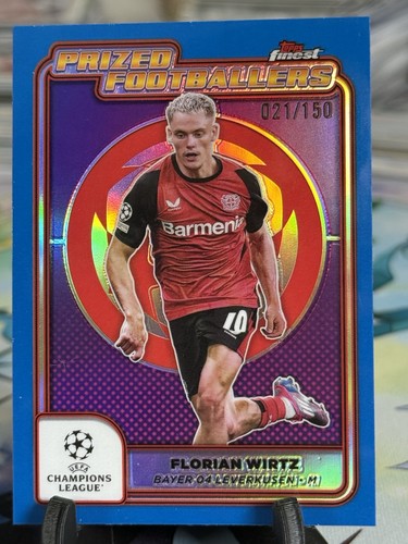 Florian Wirtz 2024 Panini Finest UEFA Blu Rifrattore /150