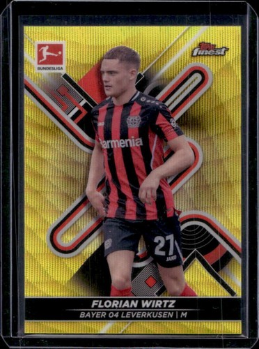 Florian Wirtz 2021 Topps Finest Yellow Wave Refractor /350