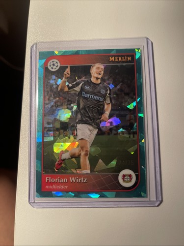 Florian Wirtz 2024 Panini Merlin Chrome Aqua Prism Refractor /75