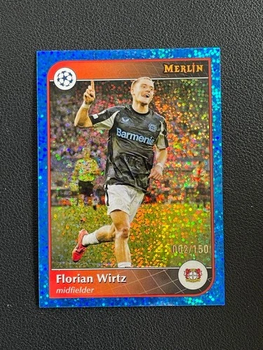 Florian Wirtz 2024 Topps Merlin Chrome Blue Speckle Refractor /150