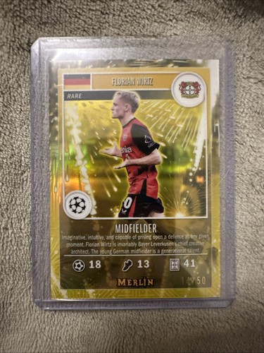 Florian Wirtz 2024 Topps Merlin Chrome Gold /50