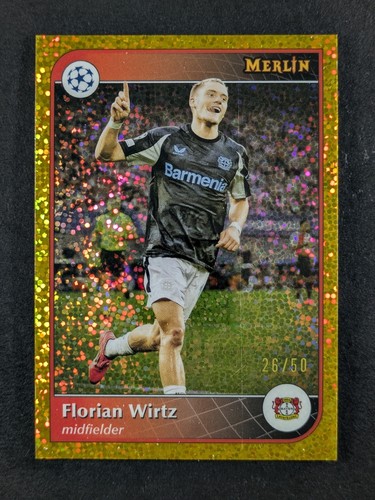 Florian Wirtz 2024 Topps Merlin Chrome Gold Speckle Refractor 26/50