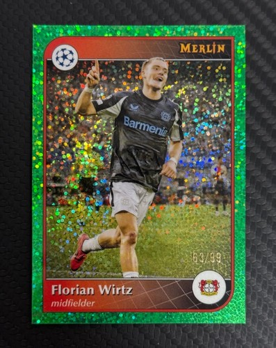 Florian Wirtz 2024 Topps Merlin Chrome Green Speckle Refractor /99
