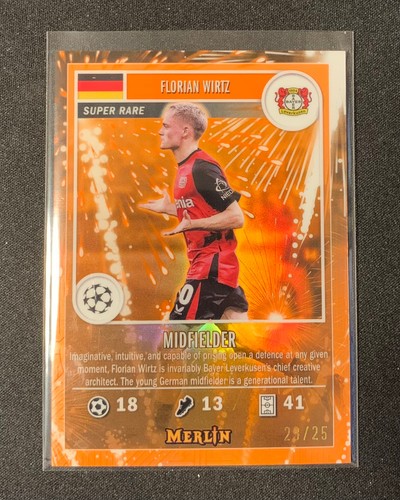 Florian Wirtz 2024 Topps Merlin Chrome Orange /25