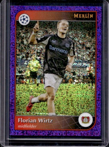 Florian Wirtz 2024 Topps Merlin Cromo UEFA Viola Macchia Rifrattore /15