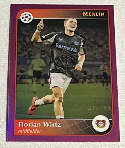 Florian Wirtz 2024 Panini Merlin UEFA Club Competitions Pink Refractor /199