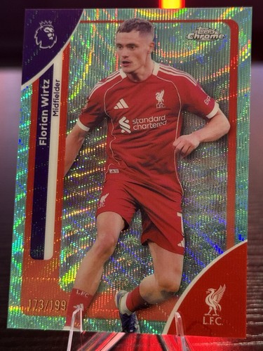 Florian Wirtz 2025 Topps Premier League Chrome Aqua Wave /199