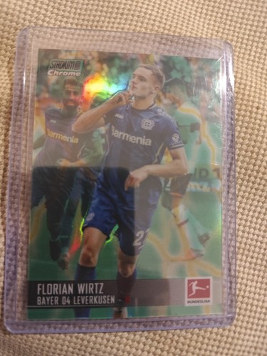 Florian Wirtz Topps Stadium Chrome Green Yellow Refractor 33/75