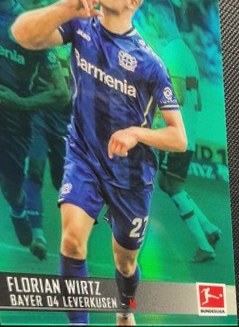 Florian Wirtz 2021 Panini Stadium Club Chrome Green Refractor /99