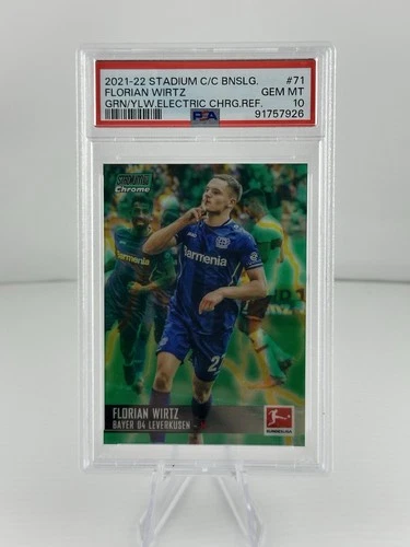 Florian Wirtz 2022 Panini Stadium Club Cromo Bundesliga Verde/Amarillo /75