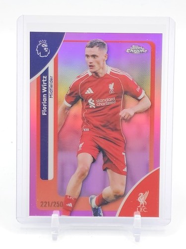 Florian Wirtz 2025 Topps Chrome Premier League Pink Refractor 119/250