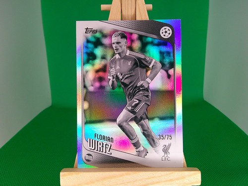 Florian Wirtz 2025 Topps UCC Flagship Black and White Foil /75
