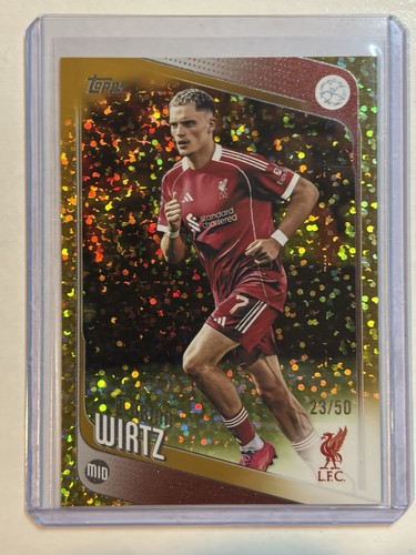 Florian Wirtz 2025 Topps UEFA CC Flagship Gold Sparkle Foil /50