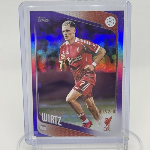 Florian Wirtz 2025 Topps UEFA Club Competitions Purple Foil /250