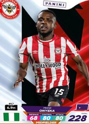 Frank Onyeka 2023 Panini Adrenalyn XL Premier League Plus