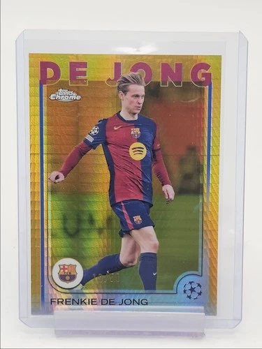 Frenkie de Jong 2024 Topps Chrome Gold Prism Refractor /50