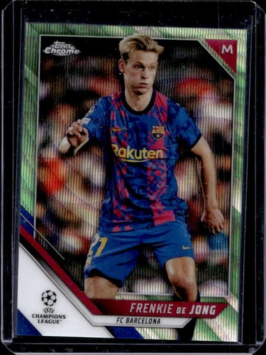 Frenkie de Jong 2021 Topps Chrome Neon Green Wave Refractor /99