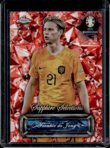 Frenkie de Jong 2024 Topps Chrome Sapphire Orange /25