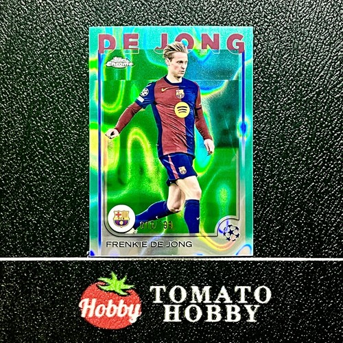 Frenkie de Jong 2024 Topps Chrome UEFA Aqua Lava Refractor /199